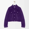 Loewe Women Jacket In Cotton Corduroy Purple