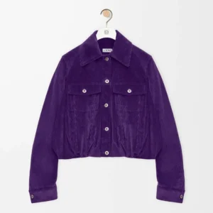 Loewe Women Jacket In Cotton Corduroy Purple