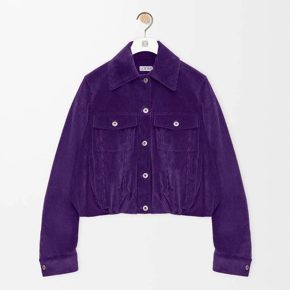 Loewe Women Jacket In Cotton Corduroy Purple 1 Loewe Women Jacket In Cotton Corduroy Purple