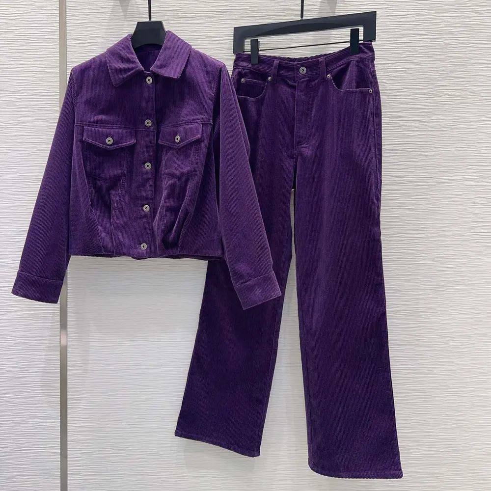 Loewe Women Jacket In Cotton Corduroy Purple 10 Loewe Women Jacket In Cotton Corduroy Purple