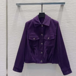 Loewe Women Jacket In Cotton Corduroy Purple