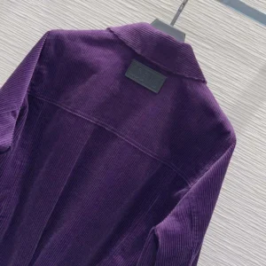 Loewe Women Jacket In Cotton Corduroy Purple