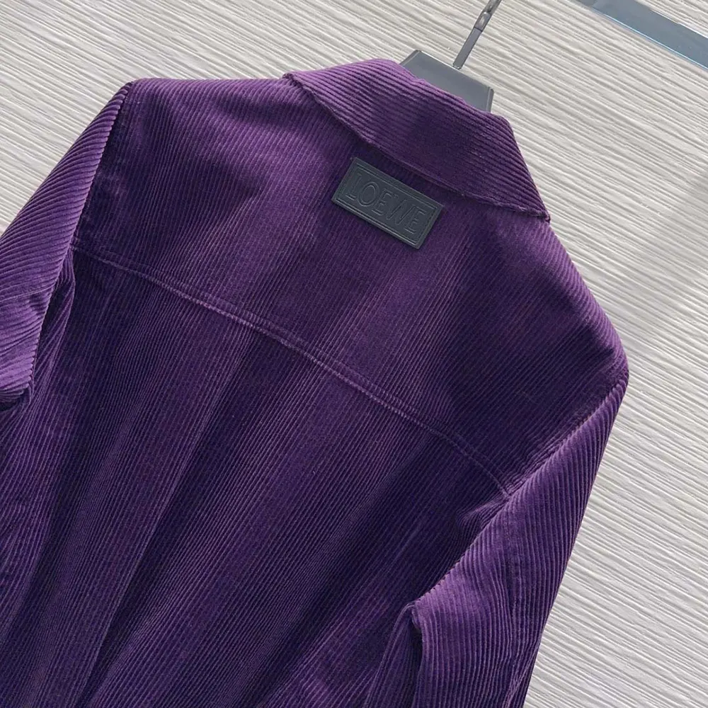 Loewe Women Jacket In Cotton Corduroy Purple 5 Loewe Women Jacket In Cotton Corduroy Purple