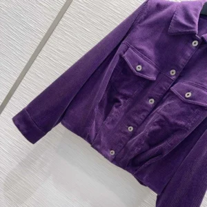 Loewe Women Jacket In Cotton Corduroy Purple