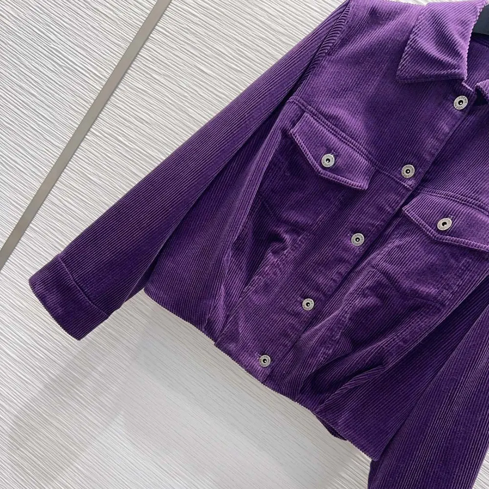 Loewe Women Jacket In Cotton Corduroy Purple 6 Loewe Women Jacket In Cotton Corduroy Purple