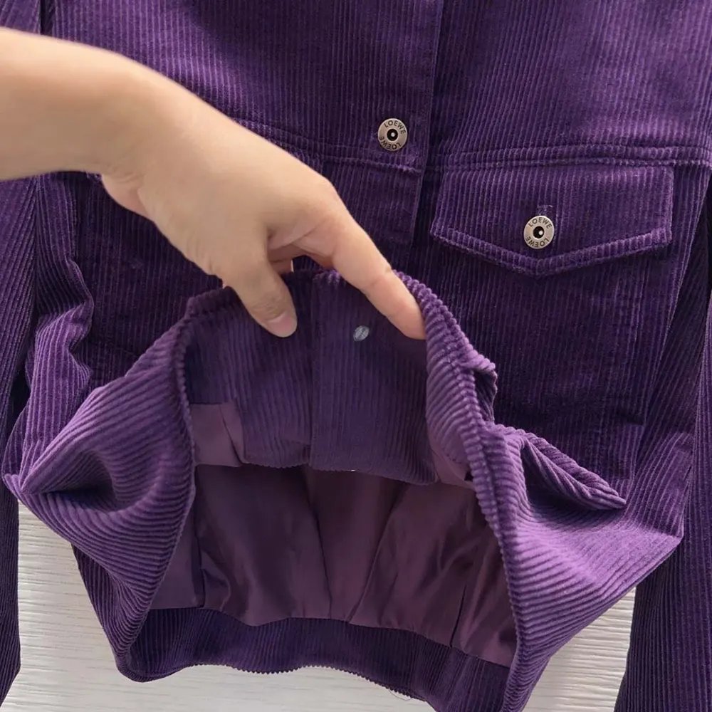 Loewe Women Jacket In Cotton Corduroy Purple 8 Loewe Women Jacket In Cotton Corduroy Purple