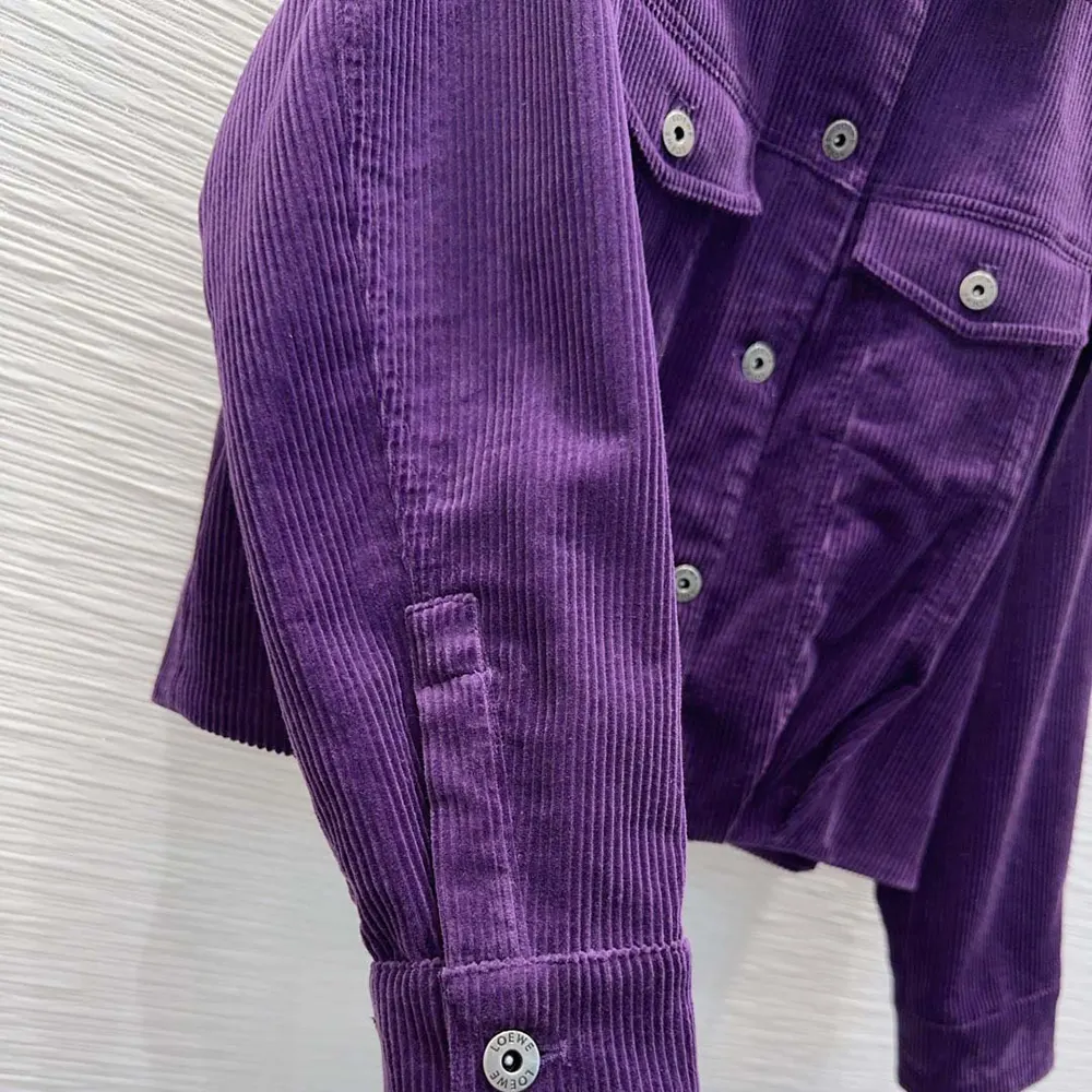 Loewe Women Jacket In Cotton Corduroy Purple 7 Loewe Women Jacket In Cotton Corduroy Purple