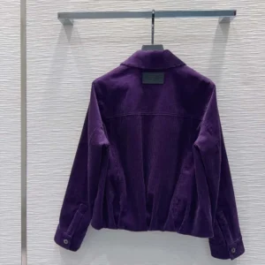 Loewe Women Jacket In Cotton Corduroy Purple