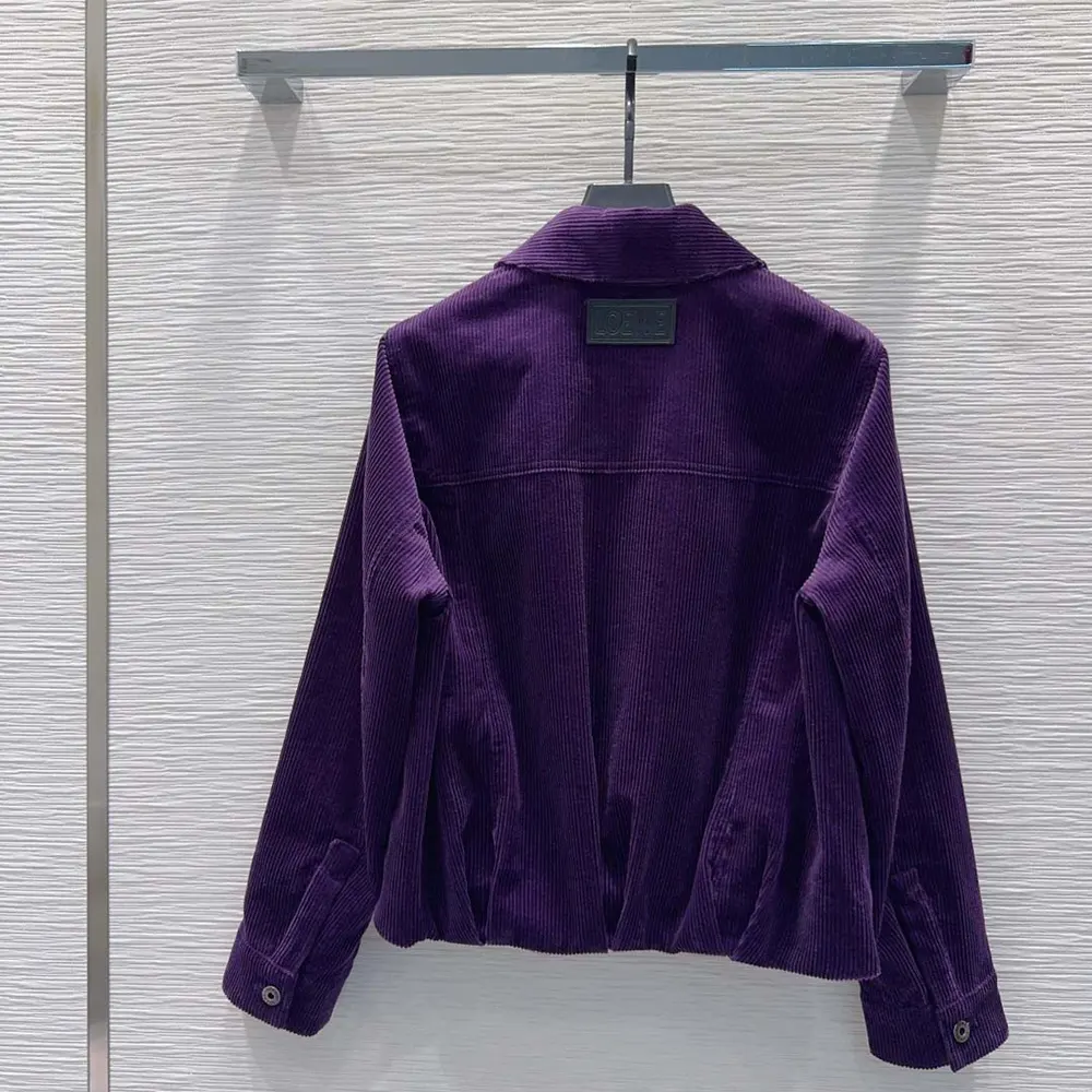 Loewe Women Jacket In Cotton Corduroy Purple 3 Loewe Women Jacket In Cotton Corduroy Purple