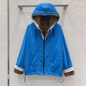 Loewe Women Jacket In Technical Shell Blue