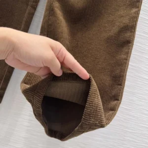 Loewe Women Trousers In Cotton Corduroy Brown