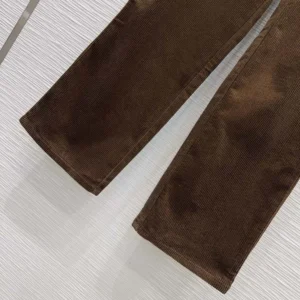 Loewe Women Trousers In Cotton Corduroy Brown
