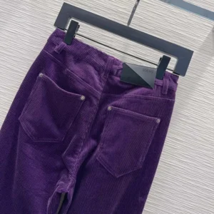 Loewe Women Trousers In Cotton Corduroy Purple