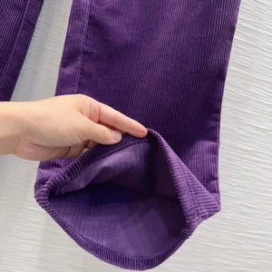 Loewe Women Trousers In Cotton Corduroy Purple