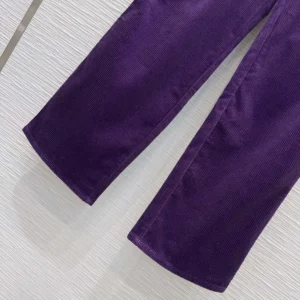 Loewe Women Trousers In Cotton Corduroy Purple