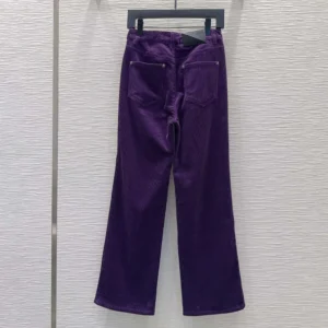 Loewe Women Trousers In Cotton Corduroy Purple