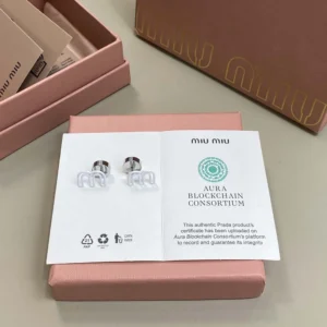 Miu Miu Women Metal Earrings with Miu Miu Logo 5IO514