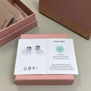 Miu Miu Women Metal Earrings with Miu Miu Logo 5IO514