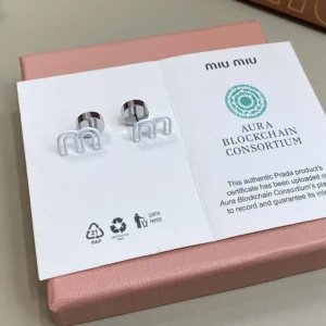 Miu Miu Women Metal Earrings with Miu Miu Logo 5IO514
