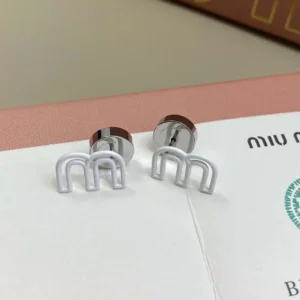 Miu Miu Women Metal Earrings with Miu Miu Logo 5IO514