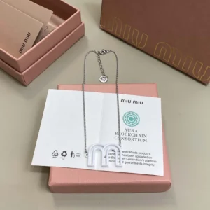Miu Miu Women Metal Necklace with Miu Miu Logo 5IC354