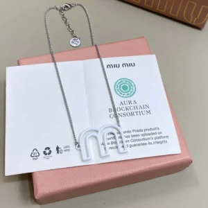 Miu Miu Women Metal Necklace with Miu Miu Logo 5IC354