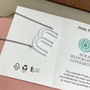 Miu Miu Women Metal Necklace with Miu Miu Logo 5IC354