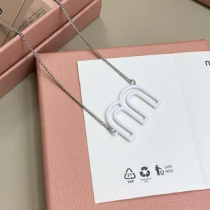 Miu Miu Women Metal Necklace with Miu Miu Logo 5IC354