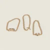 Miu Miu Women Metal Ring Featuring Three Slim Chain Bands and Logo