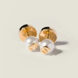 Miu Miu Women Metal and Pearl Earrings 5IO5292G9O