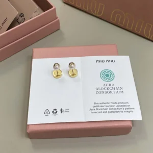 Miu Miu Women Metal and Pearl Earrings 5IO5292G9O