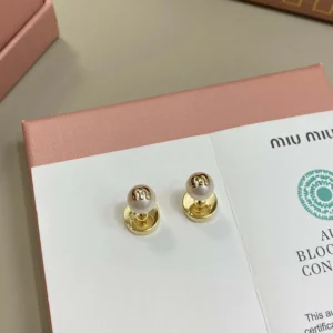 Miu Miu Women Metal and Pearl Earrings 5IO5292G9O