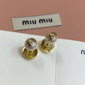 Miu Miu Women Metal and Pearl Earrings 5IO5292G9O