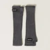 Miu Miu Women Ribbed Fingerless Gloves-Gray
