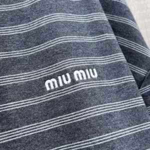 Miu Miu Women Striped Cotton Fleece Jacket MJLA69