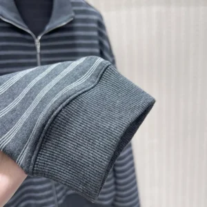 Miu Miu Women Striped Cotton Fleece Jacket MJLA69