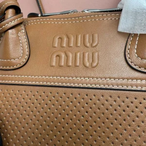 Miu Miu Women Vivant Leather Bag-Caramel 5BB199