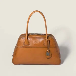 Miu Miu Women Vivant Nappa Leather Bag Cognac 5BB200