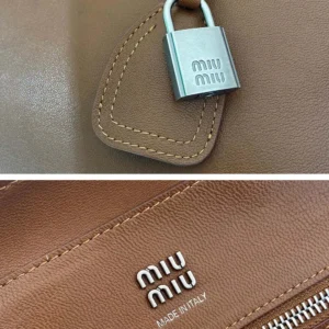 Miu Miu Women Vivant Nappa Leather Bag Cognac 5BB200