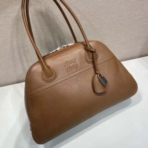 Miu Miu Women Vivant Nappa Leather Bag Cognac 5BB200