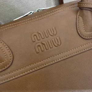 Miu Miu Women Vivant Nappa Leather Bag Cognac 5BB200