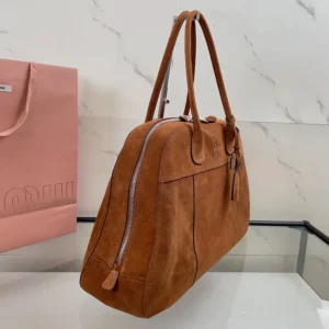 Miu Miu Women Vivant Suede Bag Cocoa Brown 5BB195
