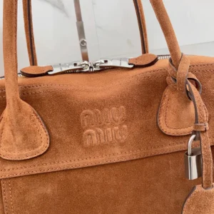 Miu Miu Women Vivant Suede Bag Cocoa Brown 5BB195