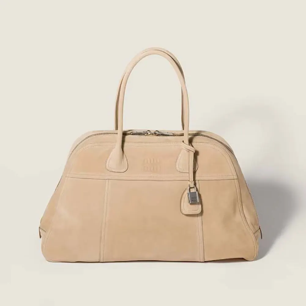 Miu Miu Women Vivant Suede Bag Ecru 5BB195 1 Miu Miu Women Vivant Suede Bag Ecru 5BB195