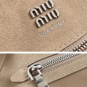 Miu Miu Women Vivant Suede Bag Ecru 5BB195