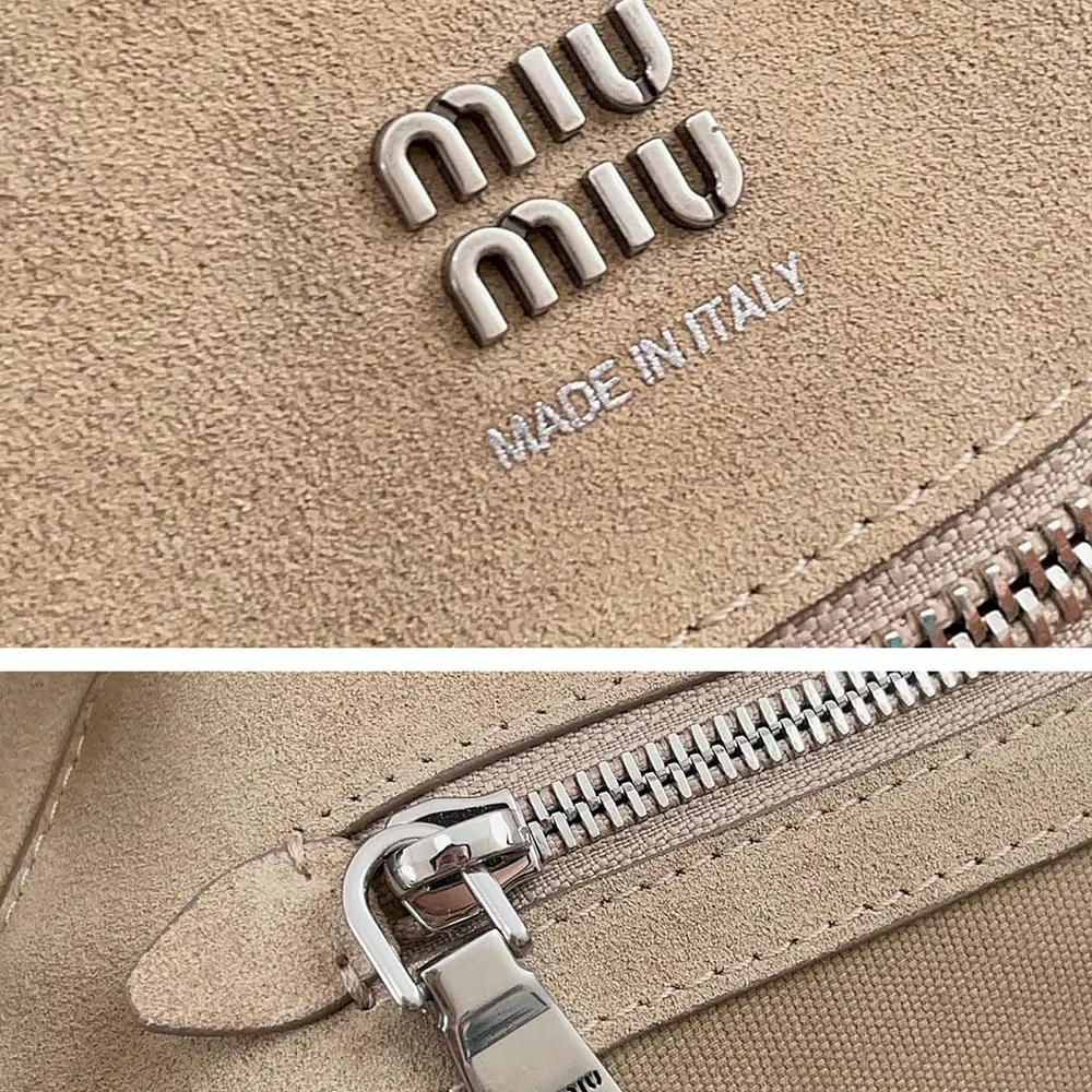 Miu Miu Women Vivant Suede Bag Ecru 5BB195 10 Miu Miu Women Vivant Suede Bag Ecru 5BB195