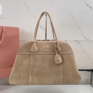Miu Miu Women Vivant Suede Bag Ecru 5BB195