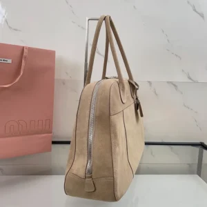 Miu Miu Women Vivant Suede Bag Ecru 5BB195