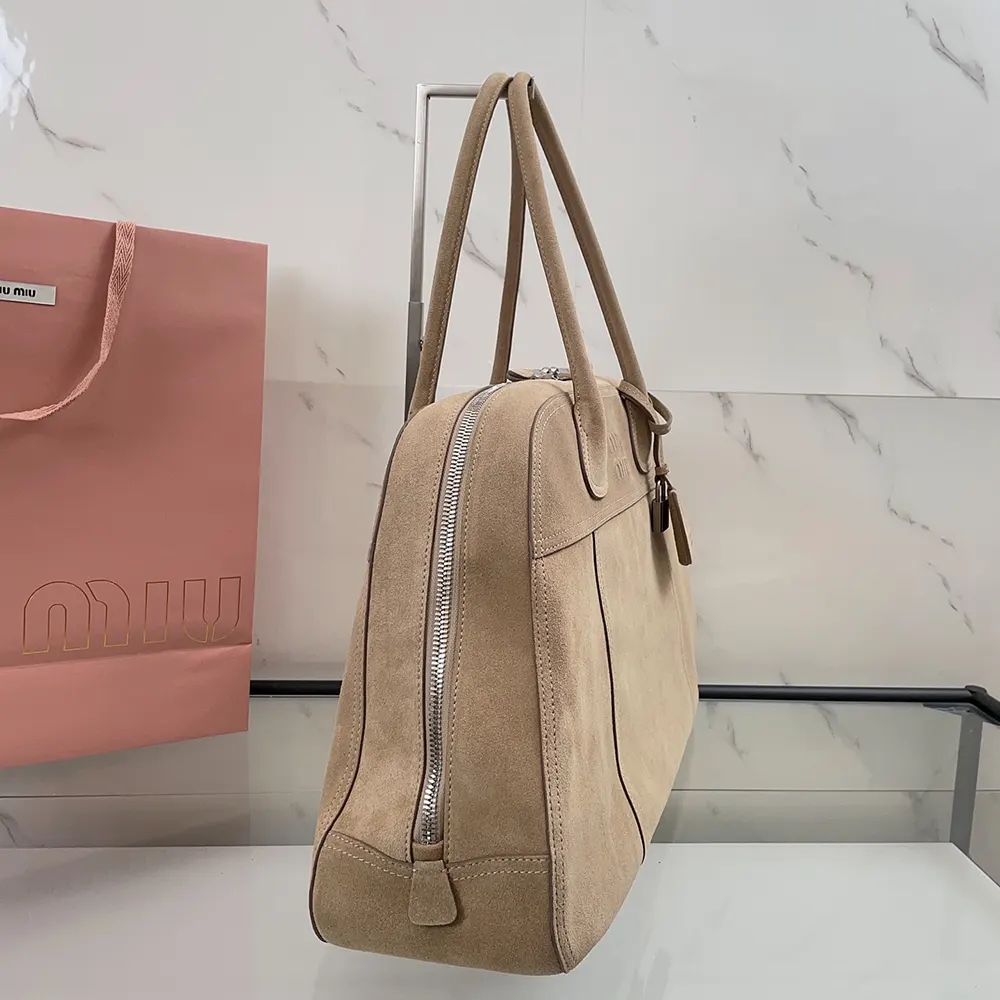Miu Miu Women Vivant Suede Bag Ecru 5BB195 5 Miu Miu Women Vivant Suede Bag Ecru 5BB195
