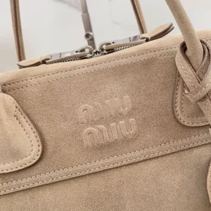 Miu Miu Women Vivant Suede Bag Ecru 5BB195